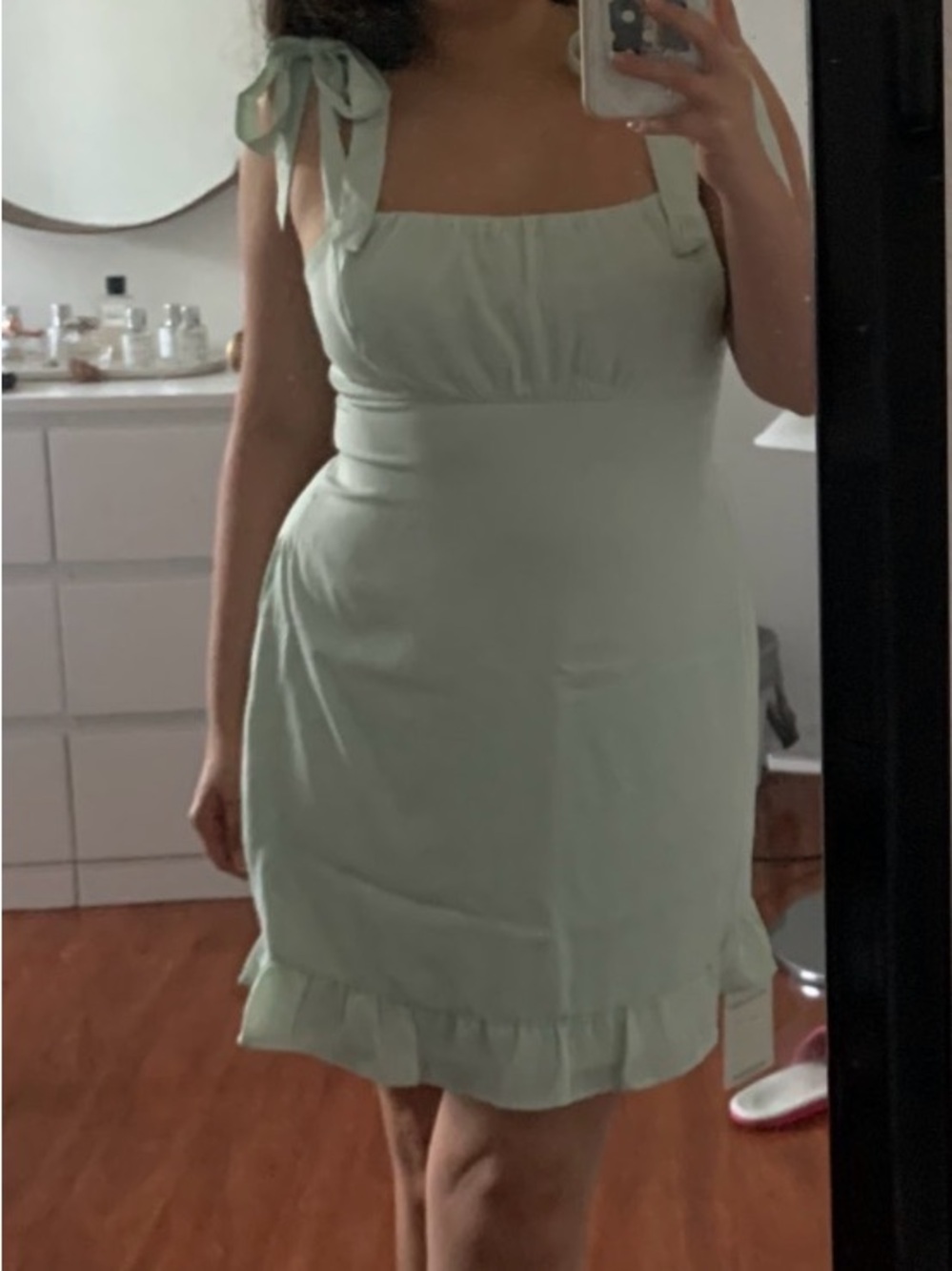 Abercrombie & Fitch Mint Green Smocked Strap Dress